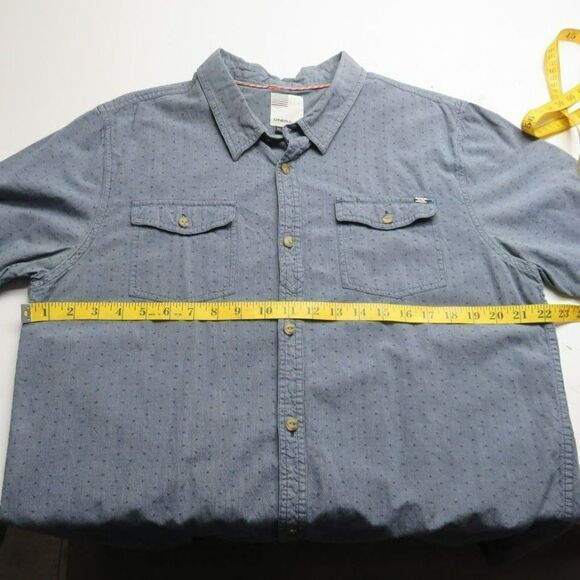 O'Neill Button Up Shirt Men's Size XL Blue Polka-Dot Short Sleeve 100% Cotton - Picture 6 of 8